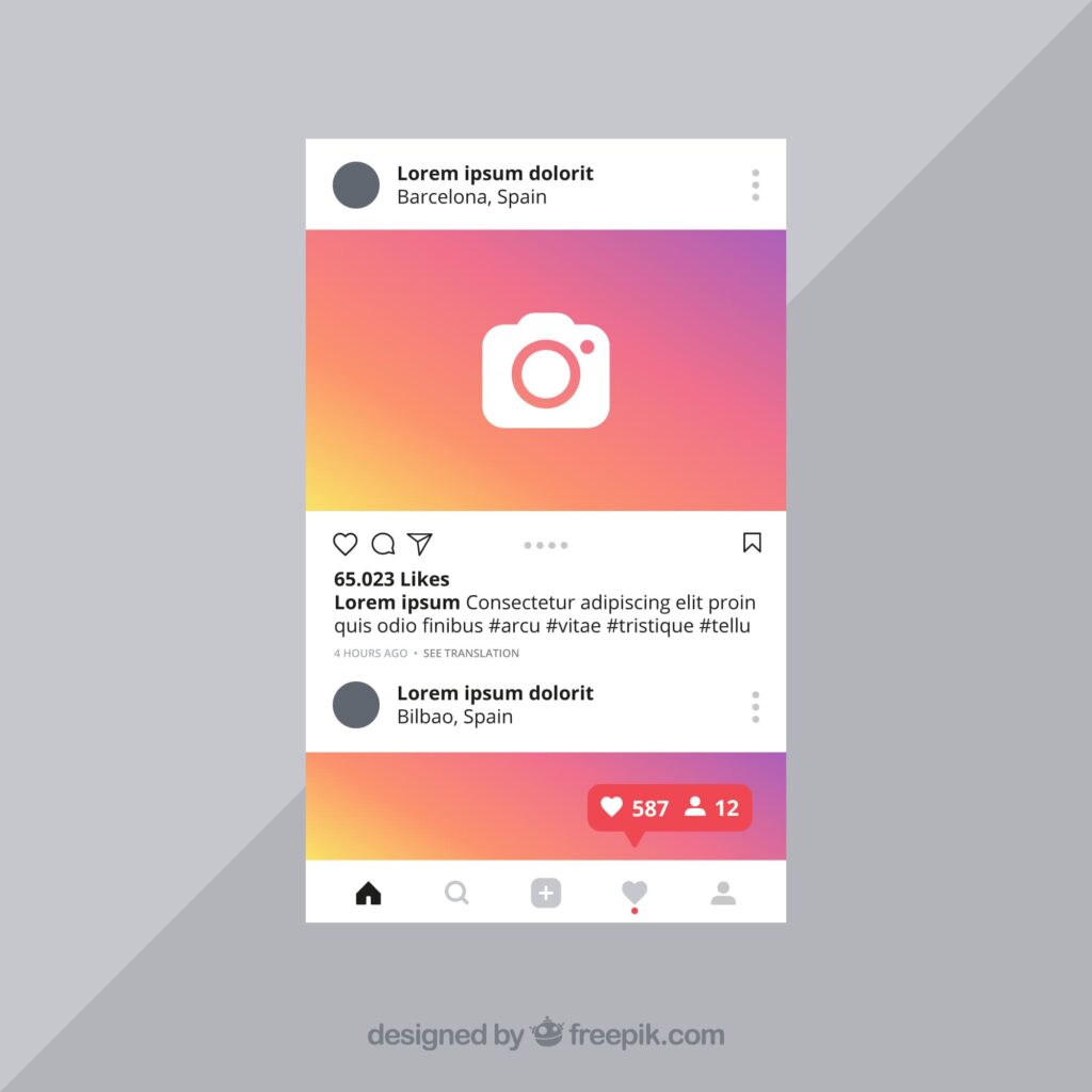 Smartphone displaying Instagram app with text 'Troubleshooting Tips When Instagram Stops Updating