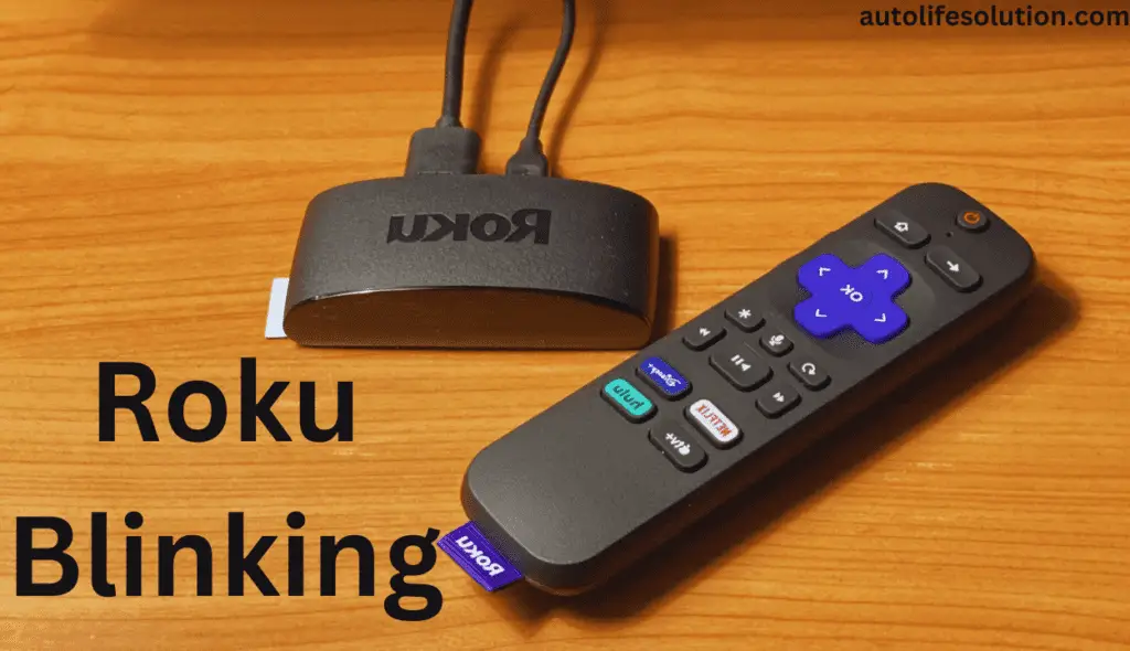 Roku device with a blinking light, indicating a potential issue