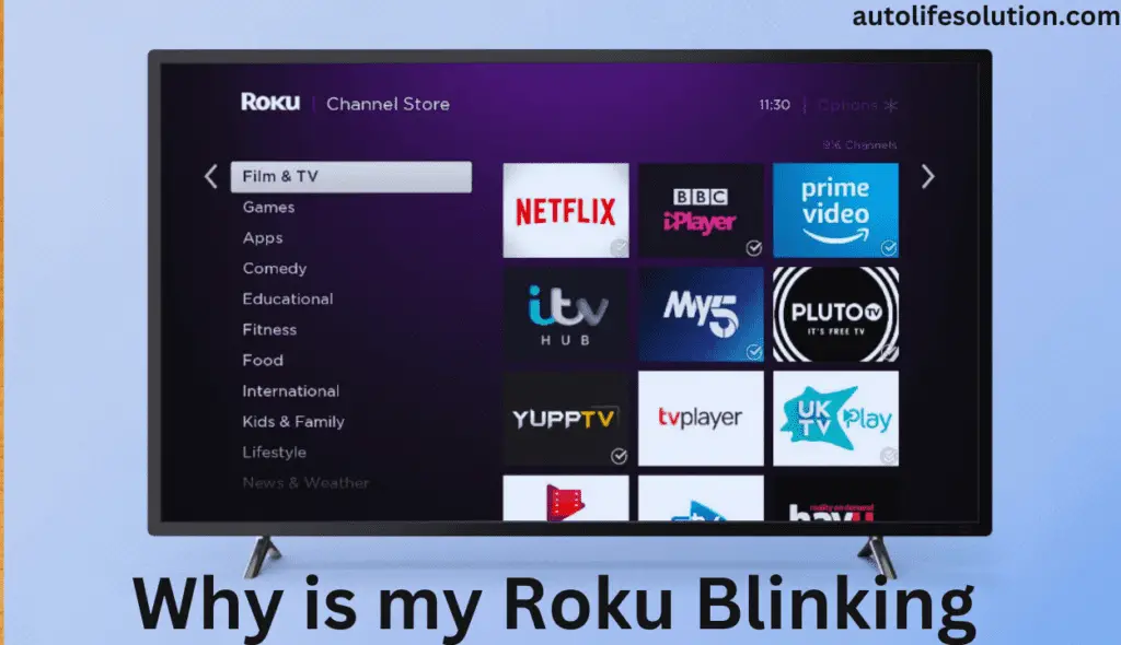 illustrating step-by-step instructions for fixing a blinking Roku device