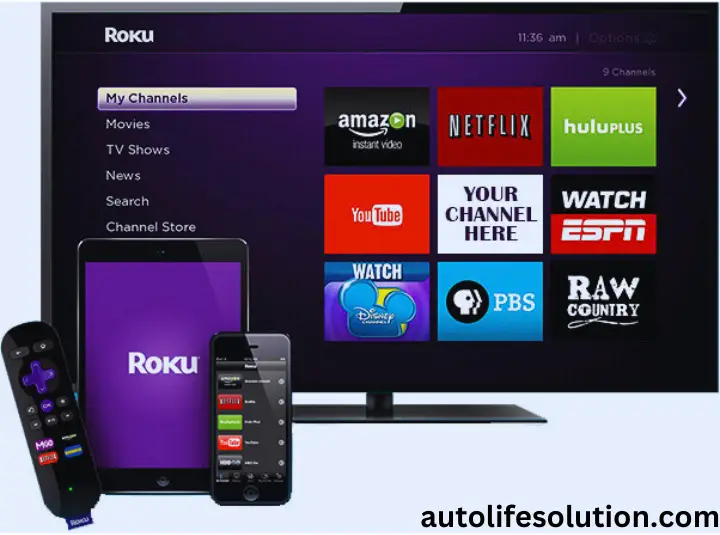 Illustration of a Roku device with a blinking light, indicating troubleshooting process