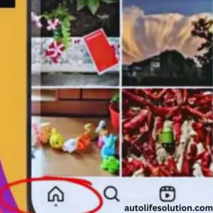 Explanation of the red dot under the home icon on Instagram indicating new activity