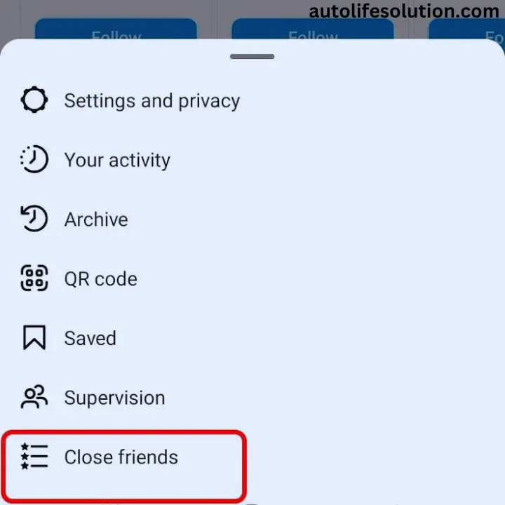 Close Friends feature on Instagram, highlighting a list of selected contacts for closer connections