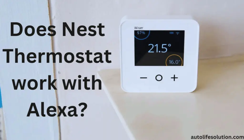Person speaking to an Amazon Echo device, demonstrating control of a Nest Thermostat through Alexa voice commands