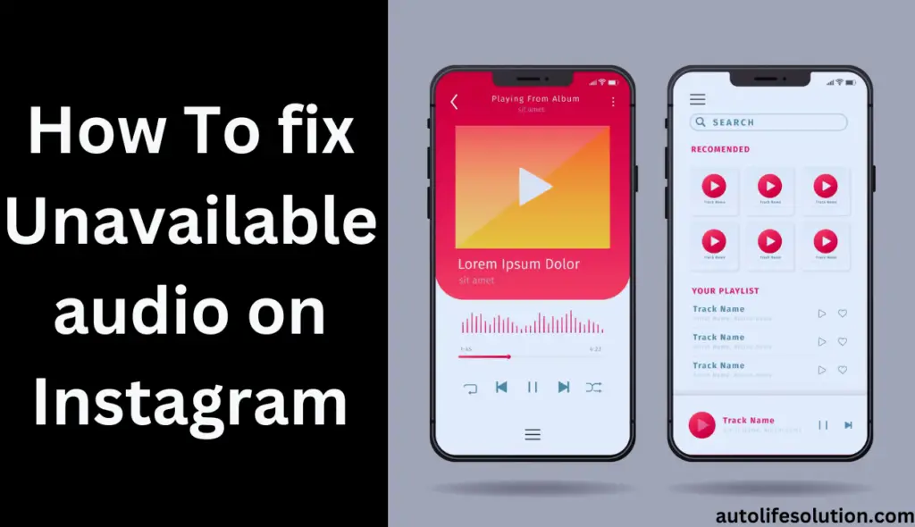 Image depicting the Instagram app interface with a notification stating 'Why Is Audio Unavailable on Instagram