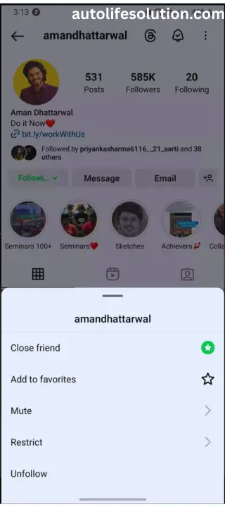 Image depicting Instagram interface with a green circle around a user's profile picture, indicating the Close Friends featur
