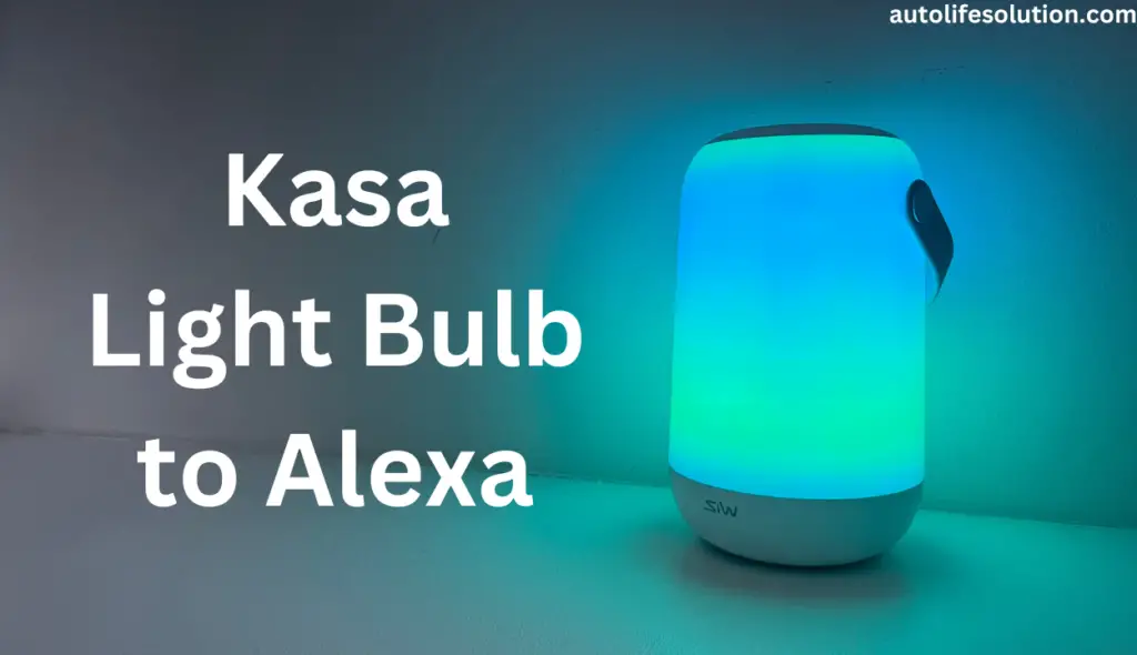 Illustration showing a smart home with Kasa light bulbs glowing and an Amazon Alexa device, highlighting the convenience and efficiency of integrating Kasa lighting with Alexa