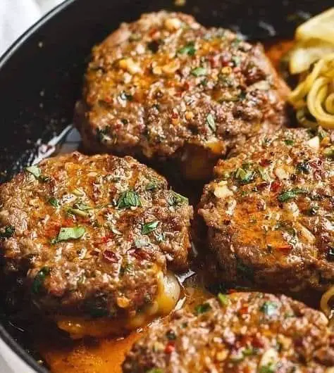 hamburger steaks with onion
